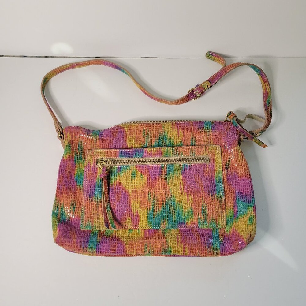 Marmi Multicolor Rainbow Textured Leather Snakeskin Shoulder Bag Purse EUC
